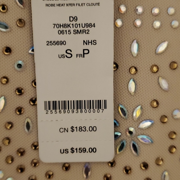 Bebe Studded Mesh Heat Xfer Dress Size Small - Picture 11 of 11